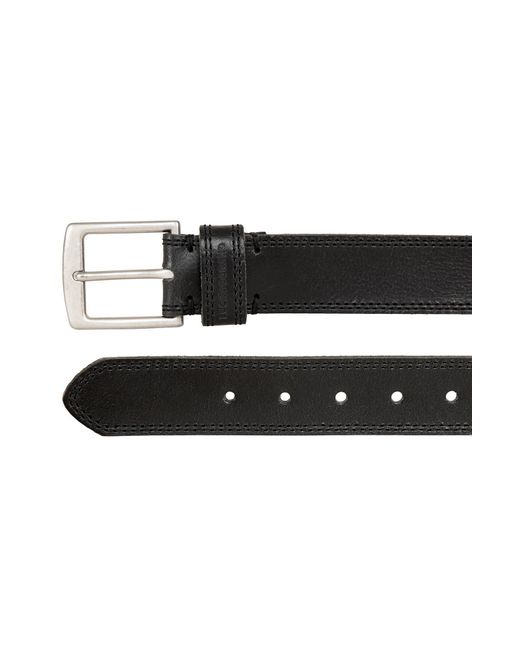 Lucky Brand Black Stitch Bar Leather Belt for men