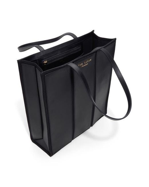Ted Baker Ava Canvas & Leather Tote Bag in Black | Lyst