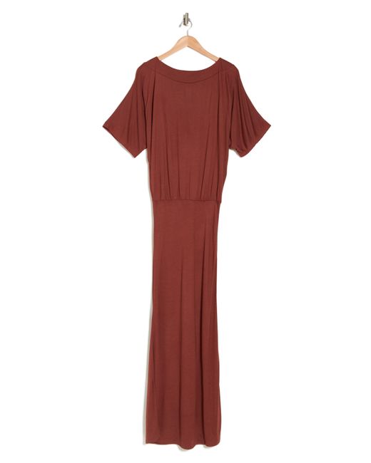 Go Couture Red Dolman Short Sleeve Maxi Dress