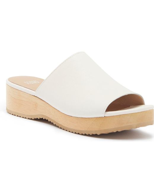 Eileen Fisher White Novel Platform Slide Sandal
