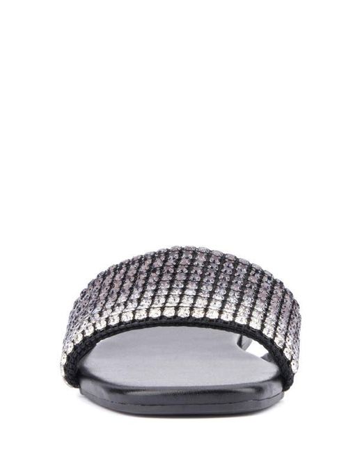 New York & Company Blue Gracie Rhinestone Slide Sandal