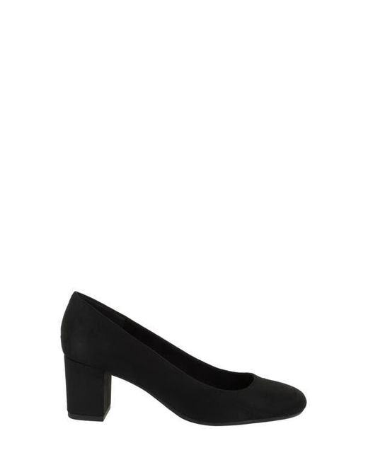 Easy Street Black Classic Block Heel Suede Pumps