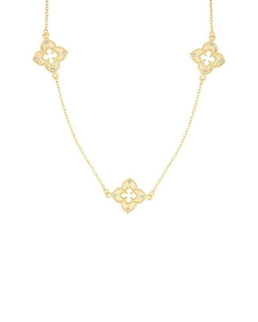 Adornia Black Clover Station Necklace