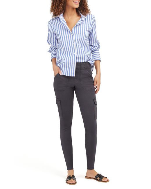Spanx Stretch Twill Ankle Cargo Pants in Blue