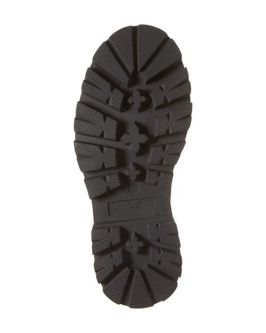 Roberto Cavalli Black Logo Platform Lug Loafer