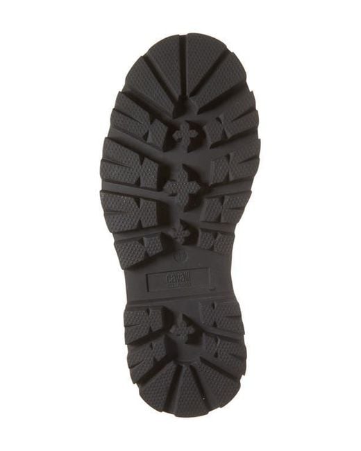 Roberto Cavalli Black Logo Platform Lug Loafer