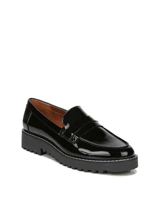 franco sarto black patent loafers