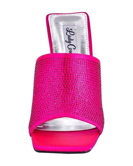 Lady Couture Pink Rhinestone Wedge Slide Sandal