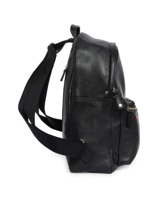 Longchamp Black Patchwork Leather Backpack