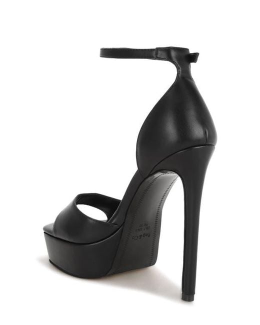 Rag & Co Black Marshis Platform Sandal