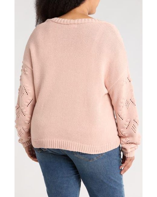 Caslon Blue Open Bubble Stitch Cardigan