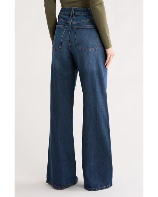 GOOD AMERICAN Blue Good Ease Relaxed Fit Wide Leg Jeans