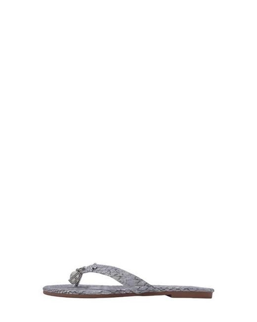 Bebe Gray Python Embossed Thong Sandal