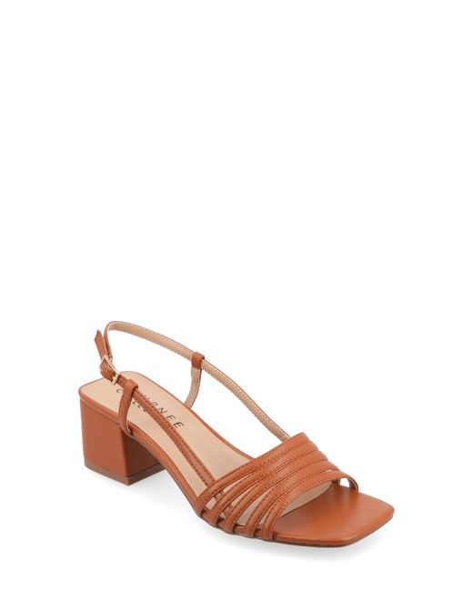 Journee Collection Brown Shayana Block Heel Slingback Sandal