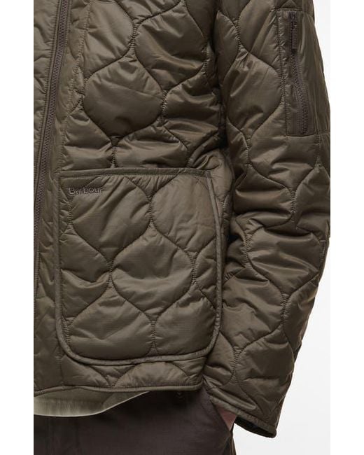 Barbour Green Re-Engineered Utility Onion Quilted Ripstop Jacket for men