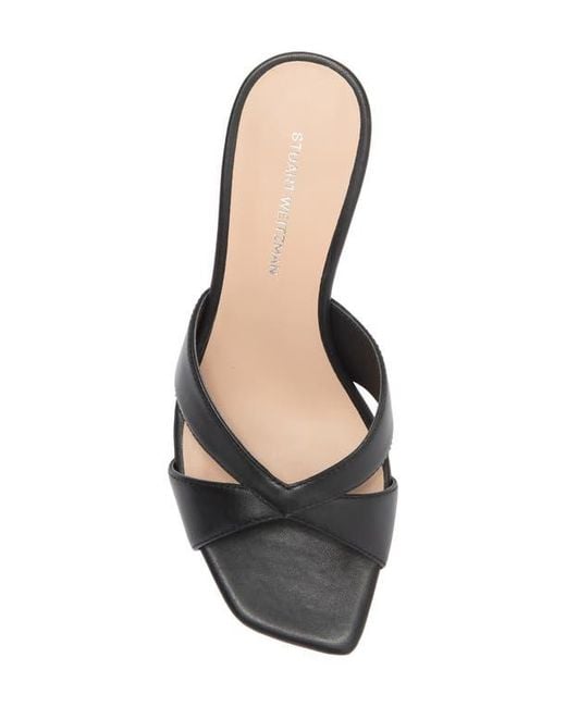 Stuart Weitzman Black Miami Slide Sandal