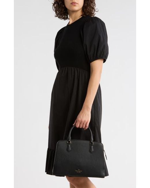 Kate Spade Black Addie Pebbled Leather Satchel Bag