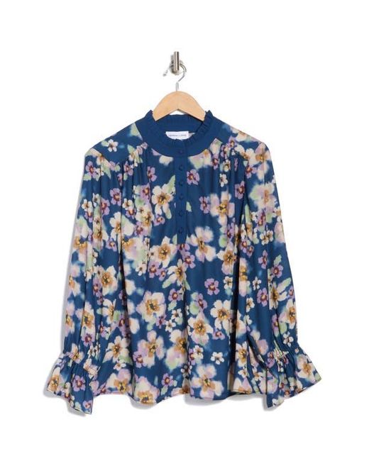 Gemma  Jane Blue Ruffle Long Sleeve Top