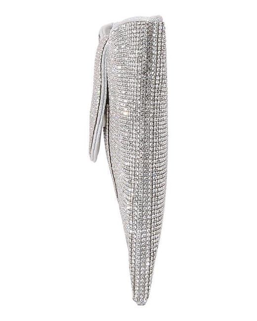 BERNESS Gray Rhinestone Bow Clutch