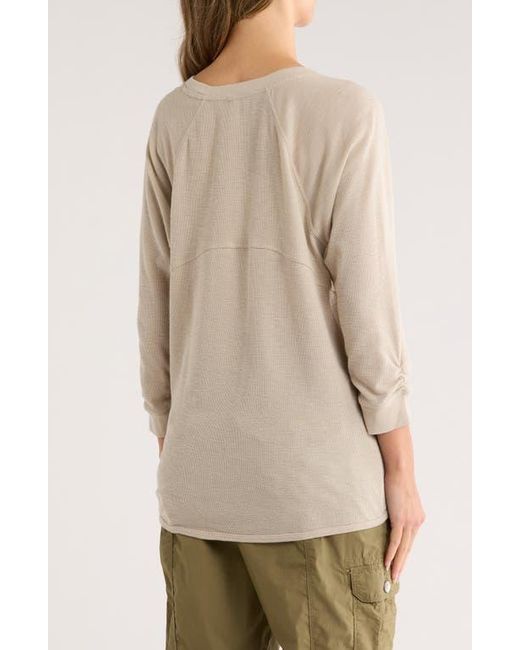 DKNY Natural Slub Waffle High-Low T-Shirt