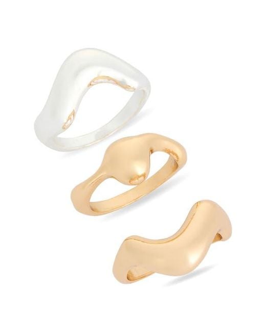 Leith White 3-Pack Wavy Assorted Rings