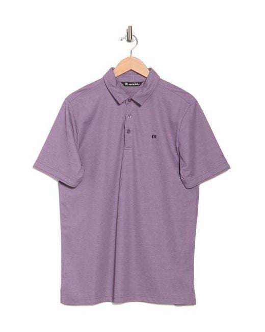 Travis Mathew Purple Heathered Cotton Blend Polo Shirt for men