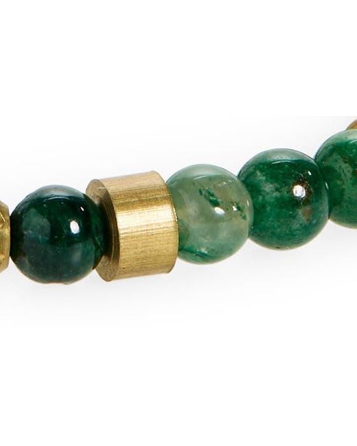 Caputo & Co. Green Stone & Bead Slider Bracelet for men