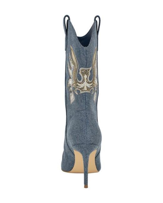 Guess Blue Rasima Pointy Toe Western Boot