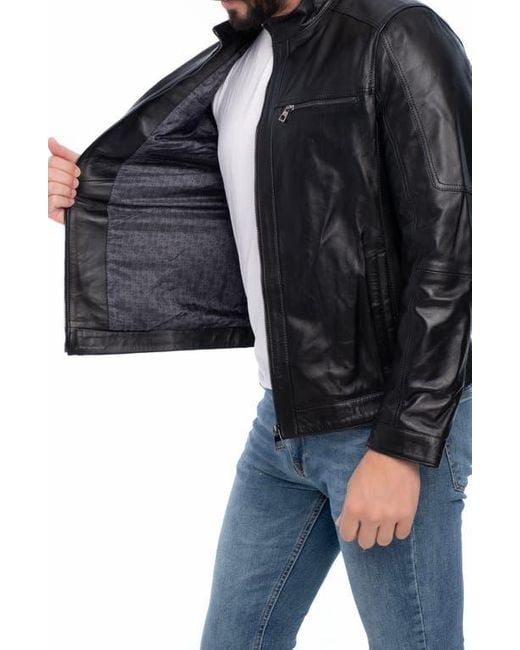 VELLAPAIS Black Soft Leather Jacket for men