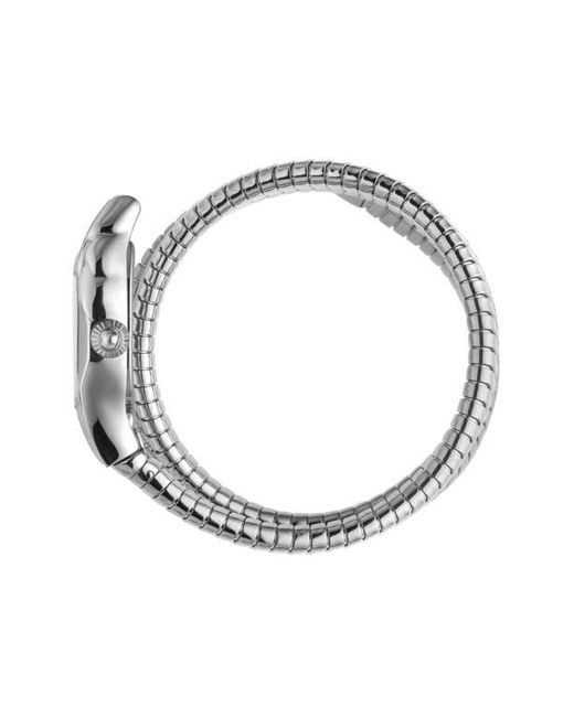 Just Cavalli White Snake Wraparound Bracelet Watch, 22Mmsnake Wraparound Bracelet Watch