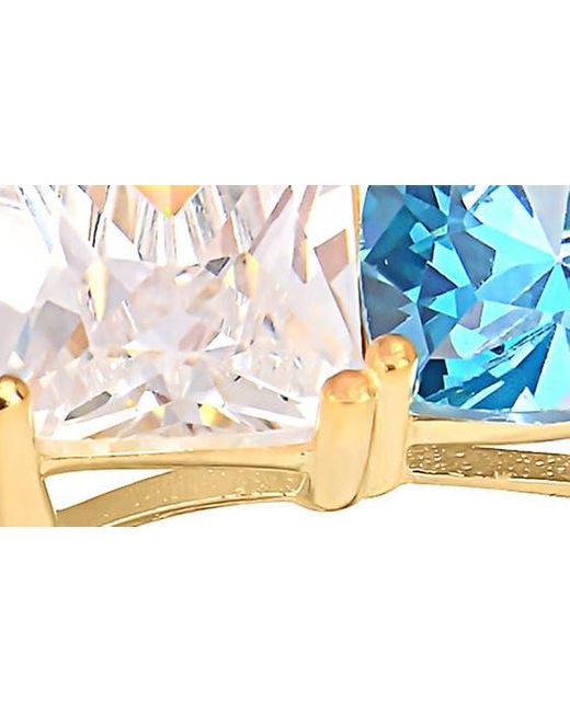 Gabi Rielle Blue Aqua Heart Princess Cut Expandable Ring