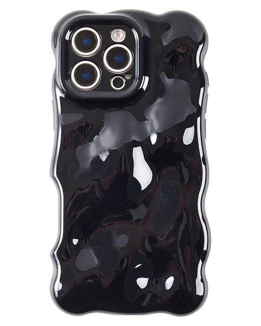 Auramma Black Glossy Bubbles Iphone 16 Pro Case