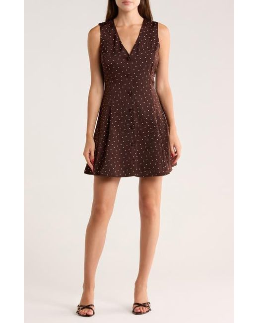 Wayf Polka Dot Minidress in Brown | Lyst