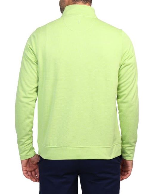 Tailorbyrd Green Luxe Performance Golf Fleece Quarter Zip Pullover for men