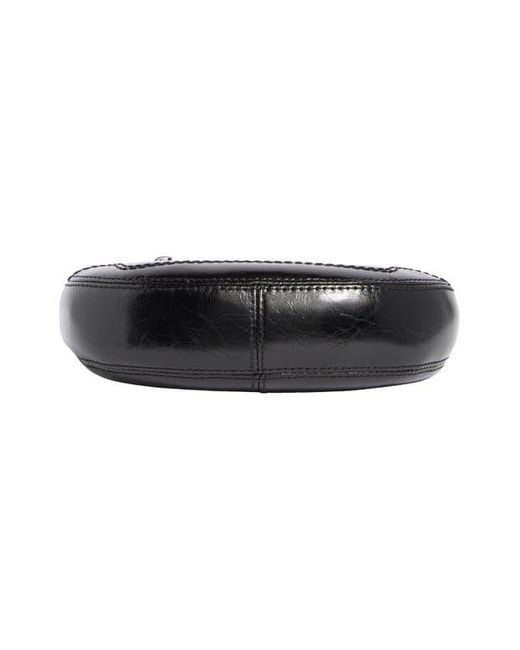 Marc Jacobs Black Mini Crescent Crinkle Leather Crossbody Bag