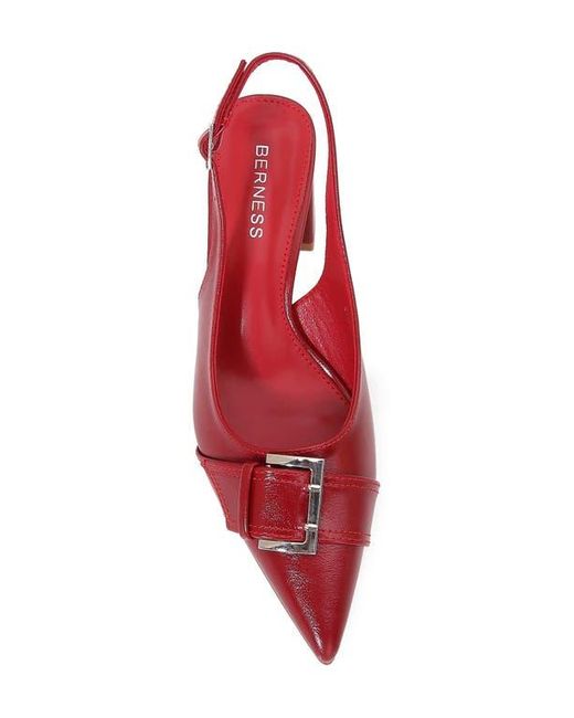 BERNESS Red Block Heel Slingback Pump
