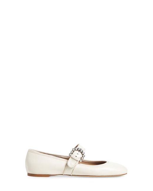 Stuart Weitzman White Piper Mary Jane Ballet Flat