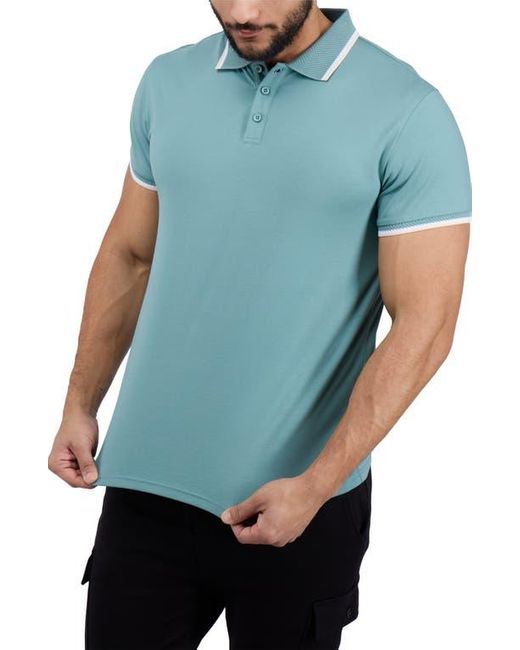 Xray Jeans Blue Texture Cotton Knit Polo for men
