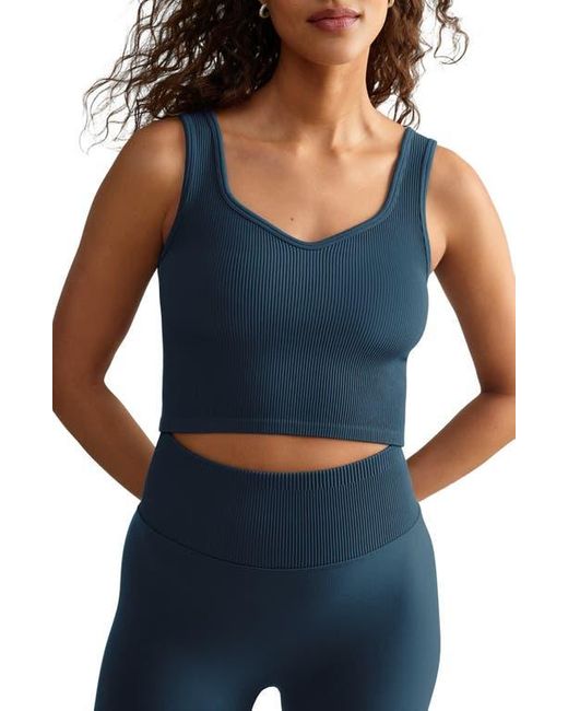 Rhone Blue Embrace Seamless Rib Crop Top