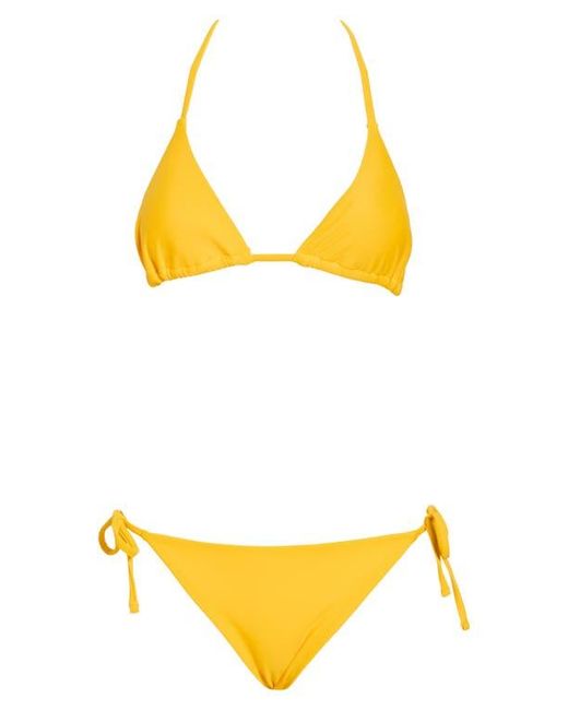 Vince Orange Triangle Bikini Top & Side Tie Bottoms Set