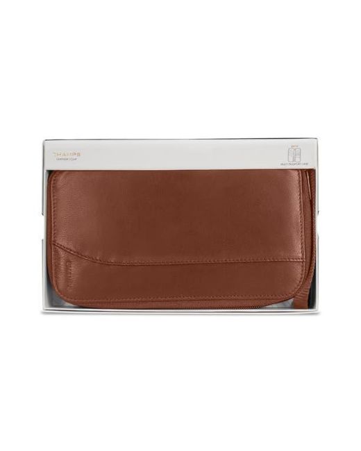 CHAMPS Brown Leather Passport Case