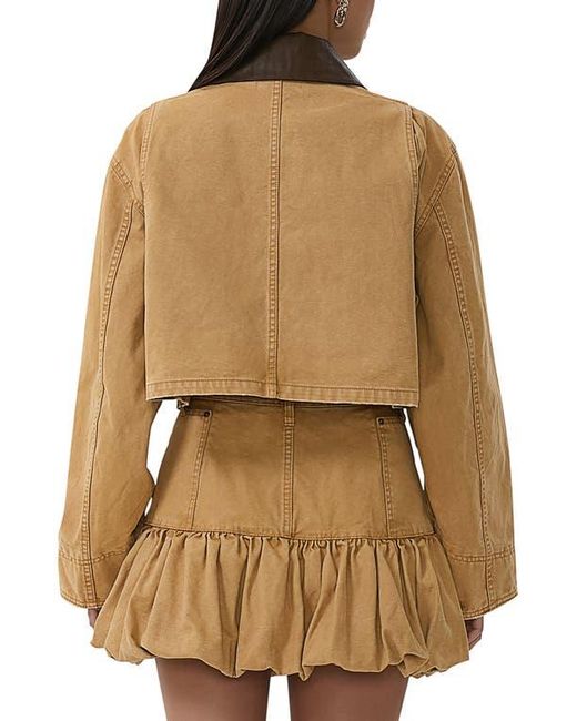 AFRM Brown Wrenley Crop Denim Jacket