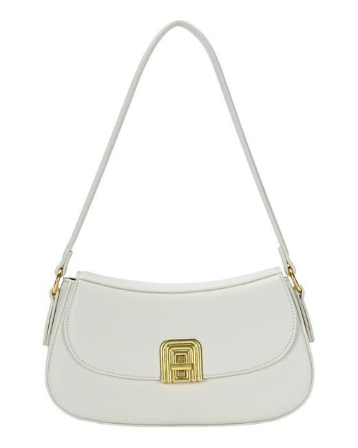 MMS Design Studio Gray Buckle Flap Shoulder Bag