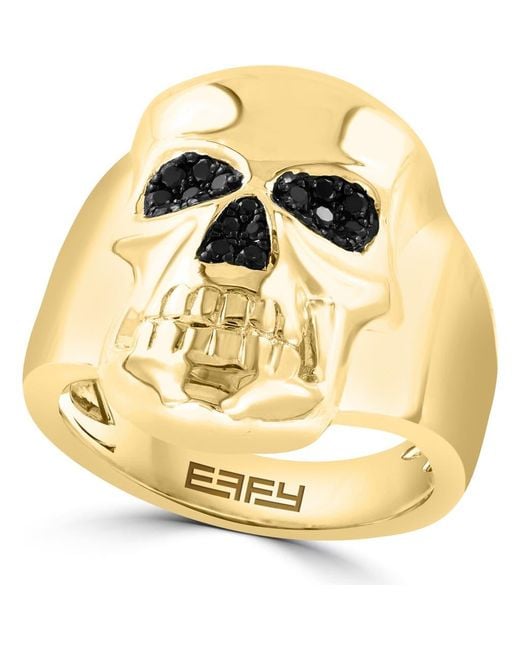 Effy Metallic Spinel Skull Ring for men