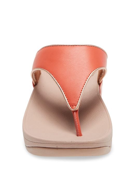 Fitflop Lulu Wedge Flip Flop In Coral Pink At Nordstrom Rack