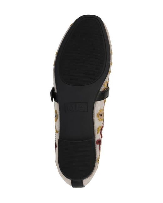 MIA Metallic Bluet Embroidered Mesh Mary Jane Flat