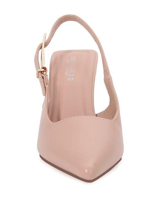 BERNESS Pink Pointed Toe Slingback Pump