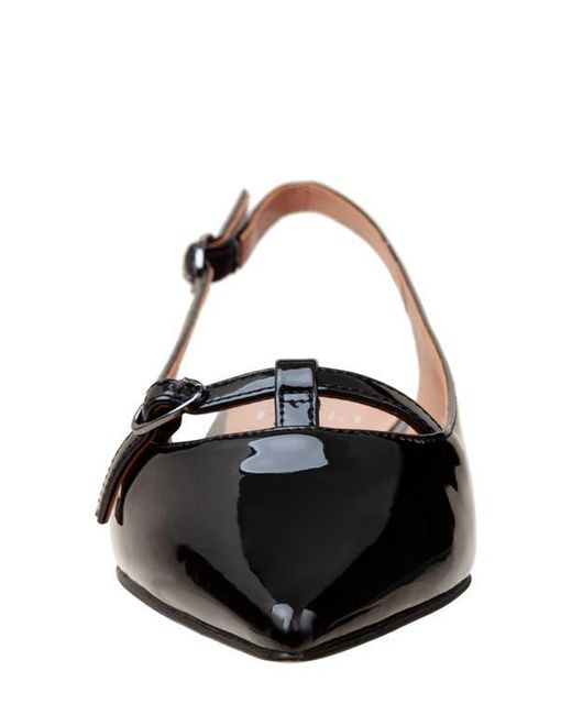 Linea Paolo Black Celina Pointed Toe Slingback Flat