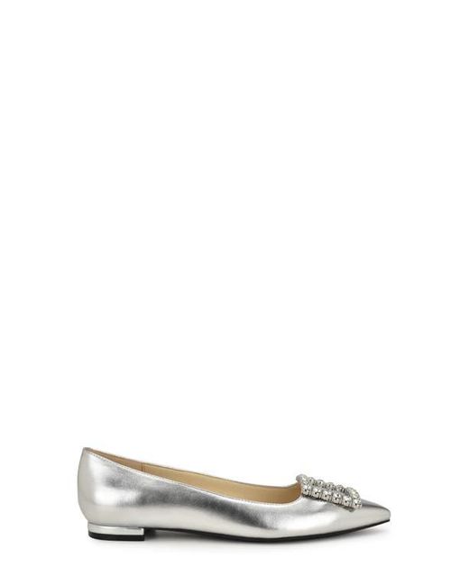 Nine West White Jesike Pointed Toe Flat