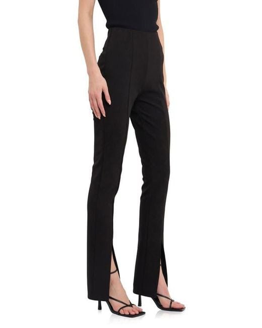 Grey Lab Black Lab Front Slit Flared Pants